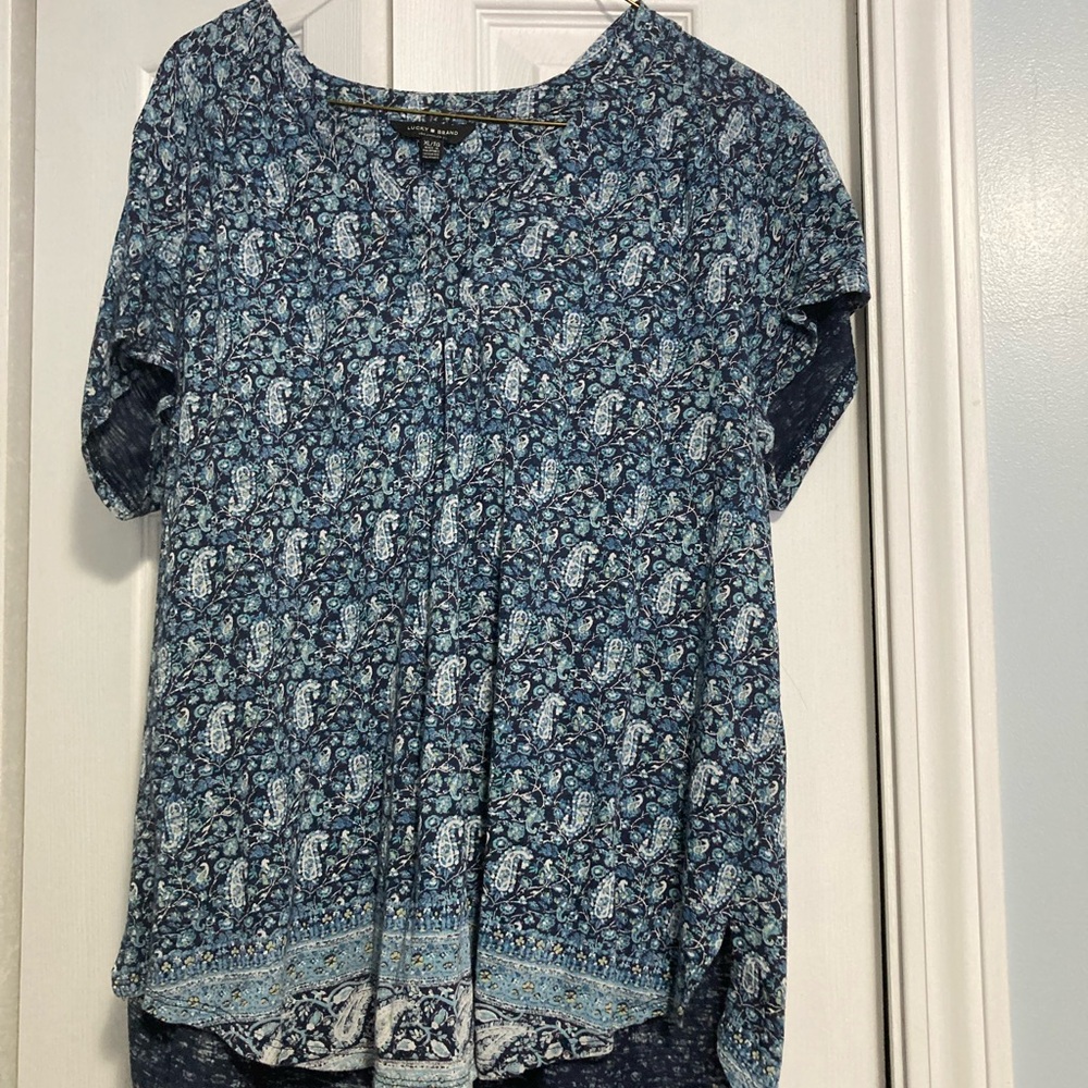 Lucky Brand Blue Paisley Blouse